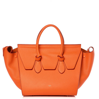Celine Crisped Calfskin Small Tie Knot Tote Bright Orange 1 of 11