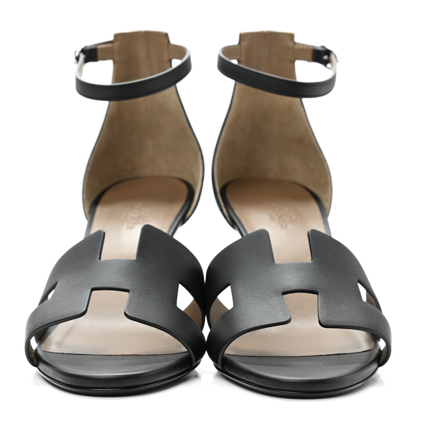 Calfskin Legend Wedge Sandals 41 Black