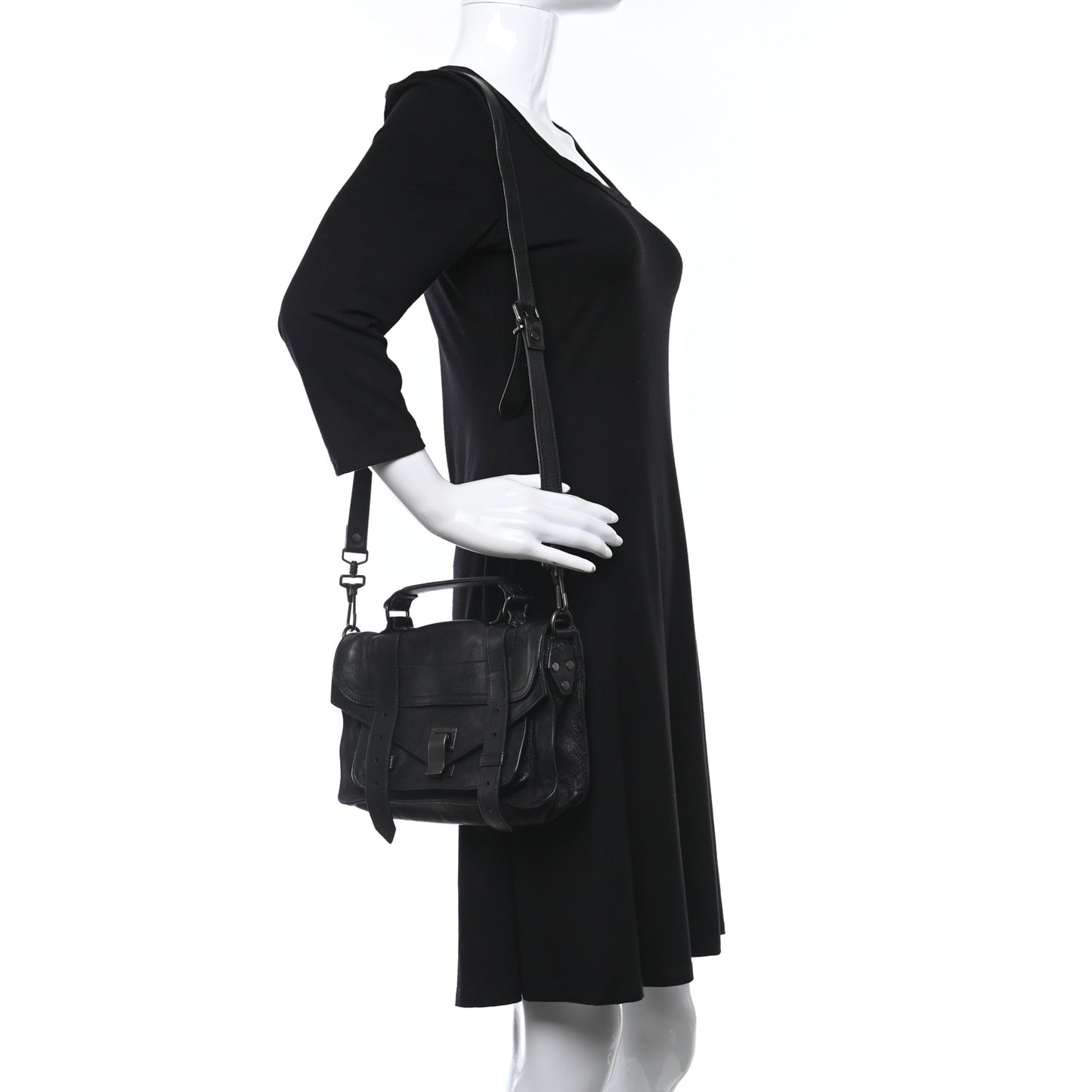 Soft Grainy Calfskin Tiny PS1 Satchel Black