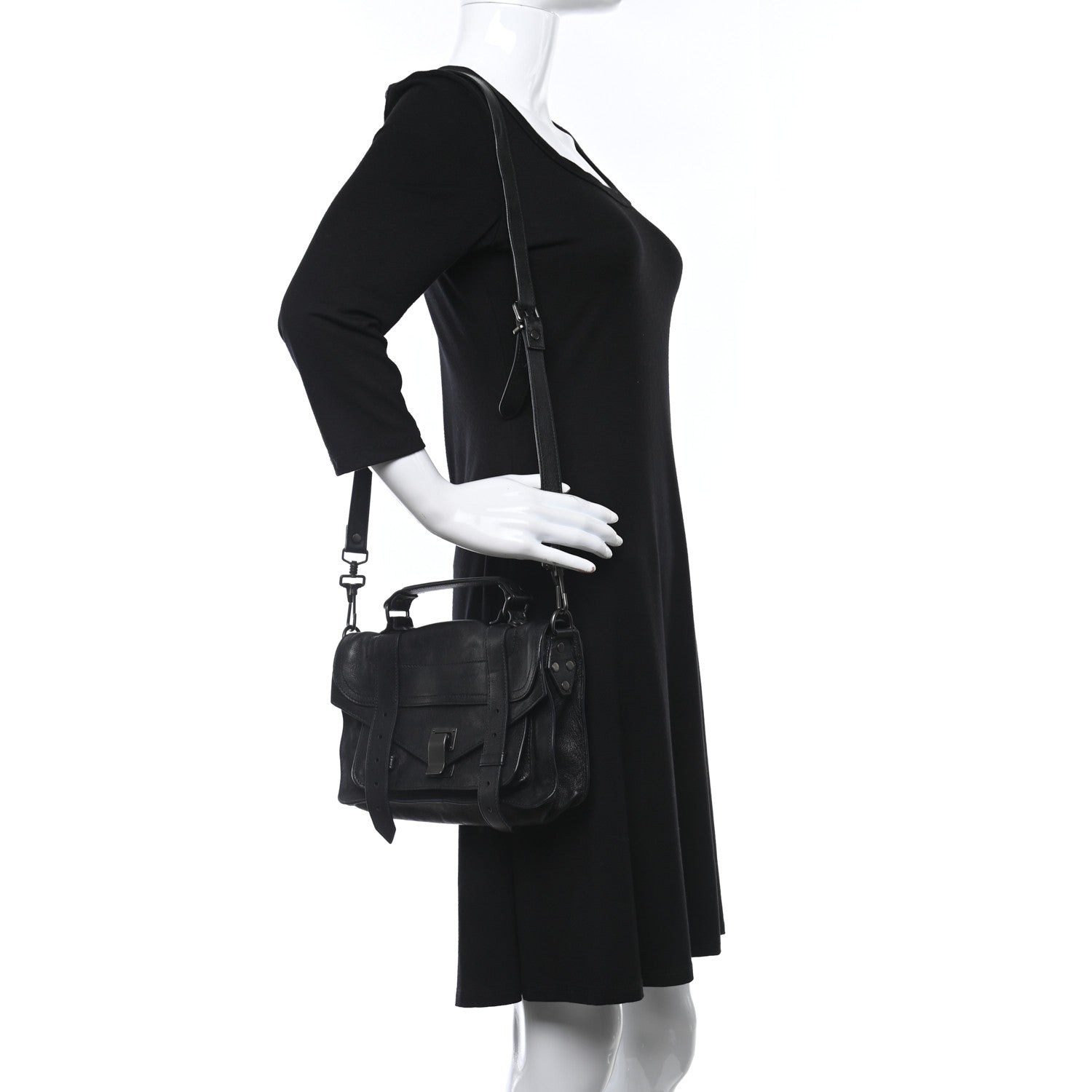 Proenza Schouler Soft Grainy Calfskin Tiny PS1 Satchel Black 3 of 9