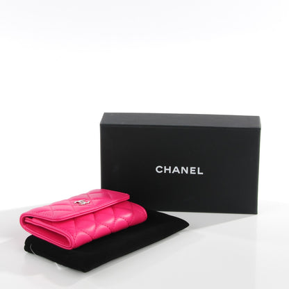 Chanel Lambskin Quilted Flap Card Holder Fuchsia 3 of 7