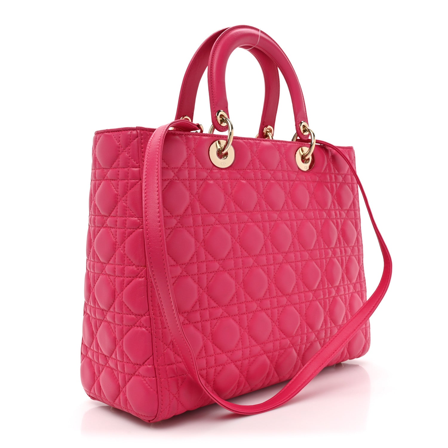 Christian Dior Lambskin Cannage Large Lady Dior Pink 3 of 15