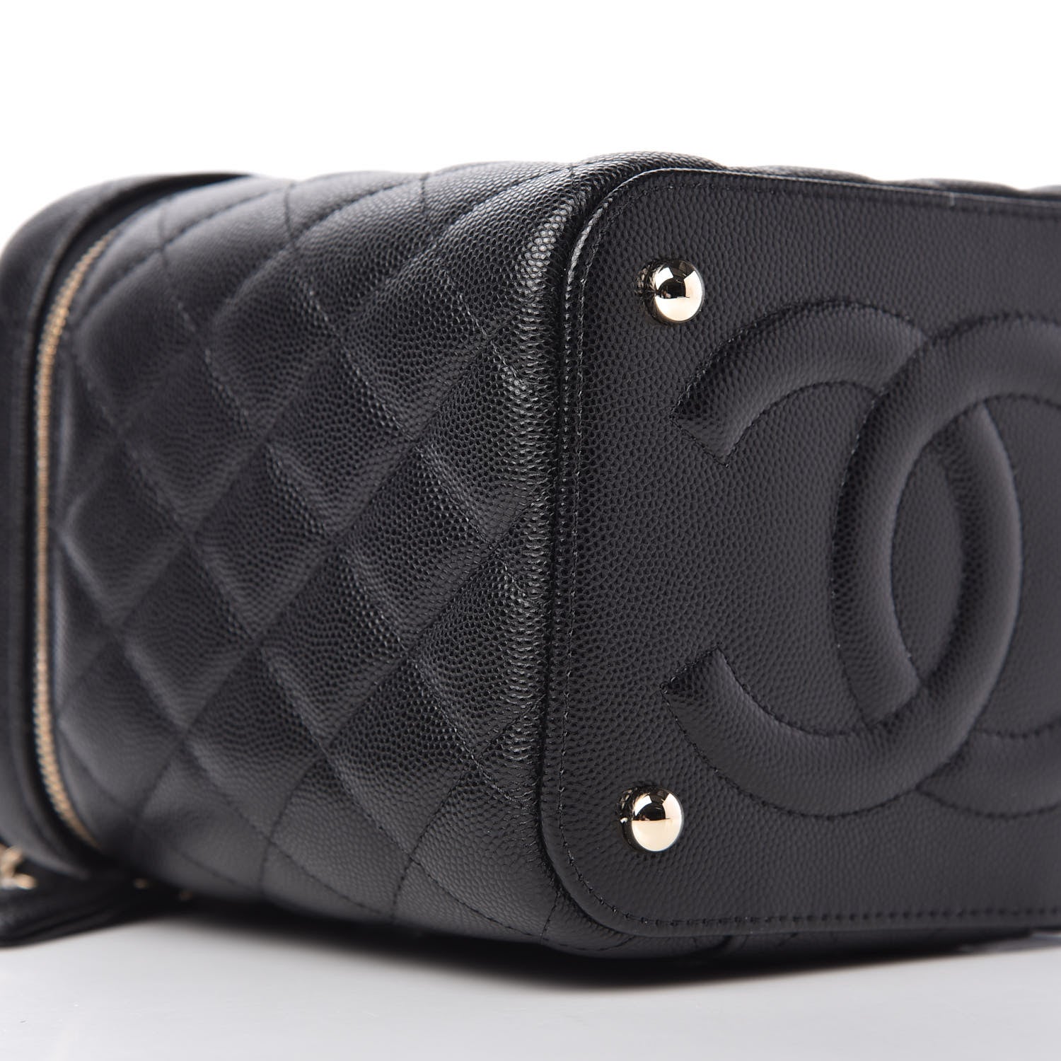 Chanel Caviar Quilted Small Top Handle Vanity Case With Chain Black 6 of 10