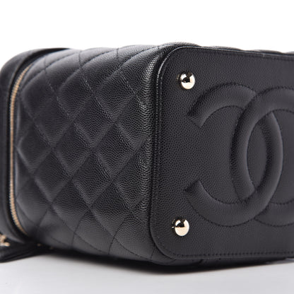 Chanel Caviar Quilted Small Top Handle Vanity Case With Chain Black 6 of 10