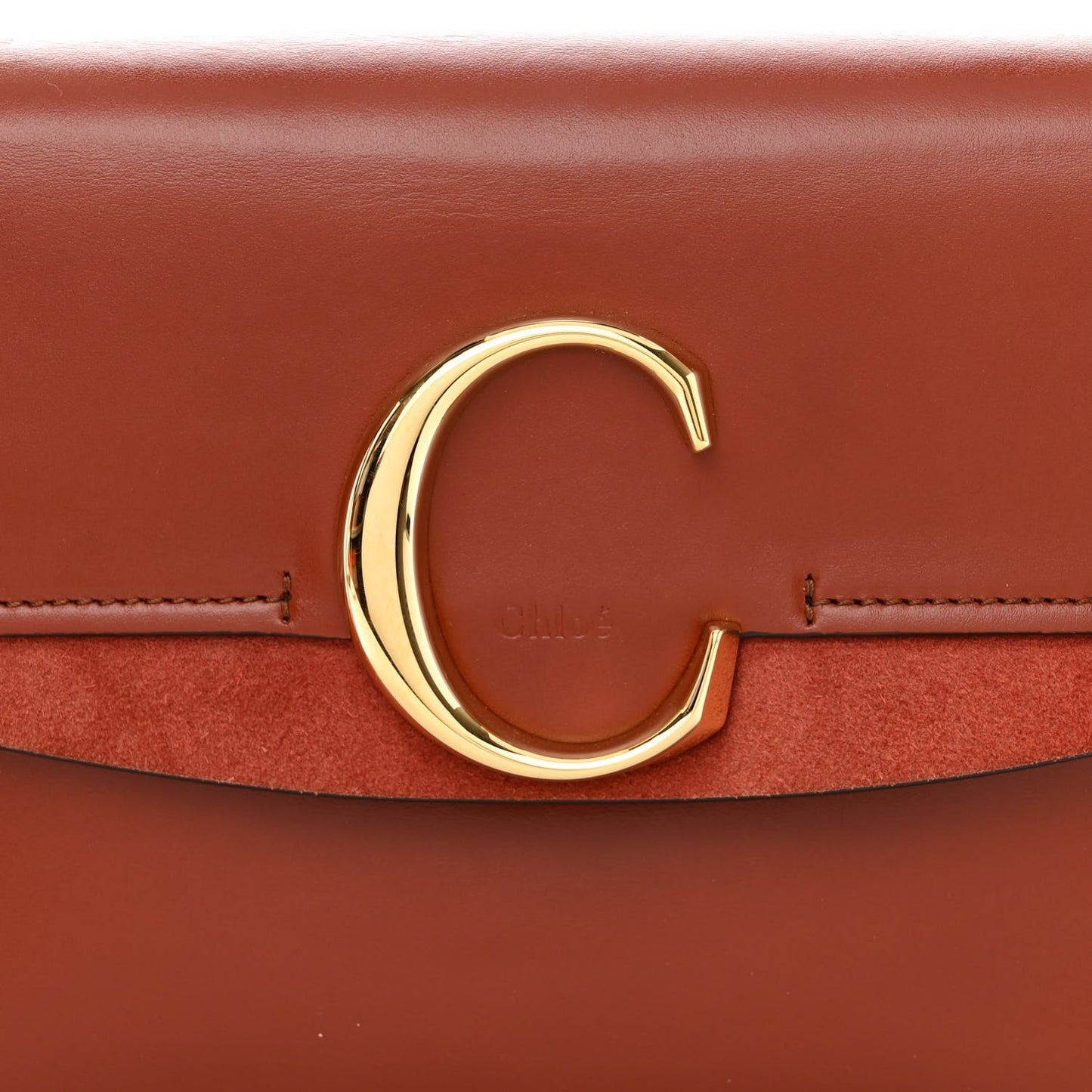 Calfskin Small C Double Carry Sepia Brown