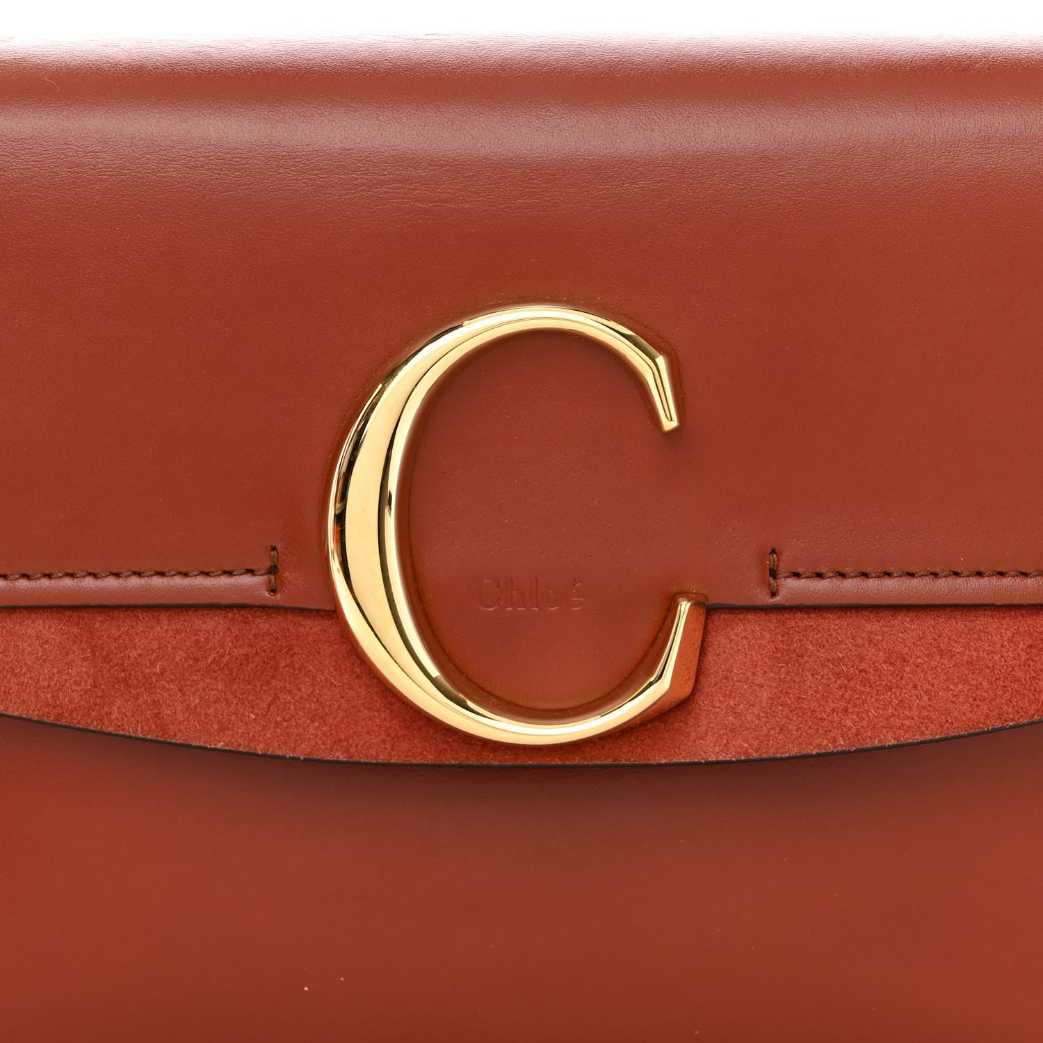 Chloe Calfskin Small C Double Carry Sepia Brown 8 of 10