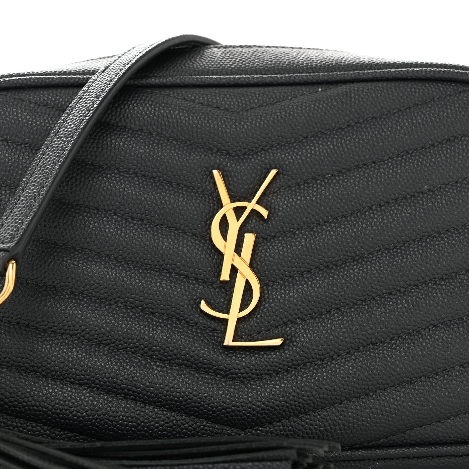 Saint Laurent Grain De Poudre Matelasse Monogram Mini Lou Camera Bag Dark Smog 8 of 10
