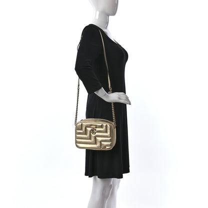 Jimmy Choo Metallic Nappa Quilted Varenne Camera Bag Gold 2 of 8