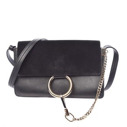 Chloe Suede Calfskin Small Faye Shoulder Bag Black 1 of 15