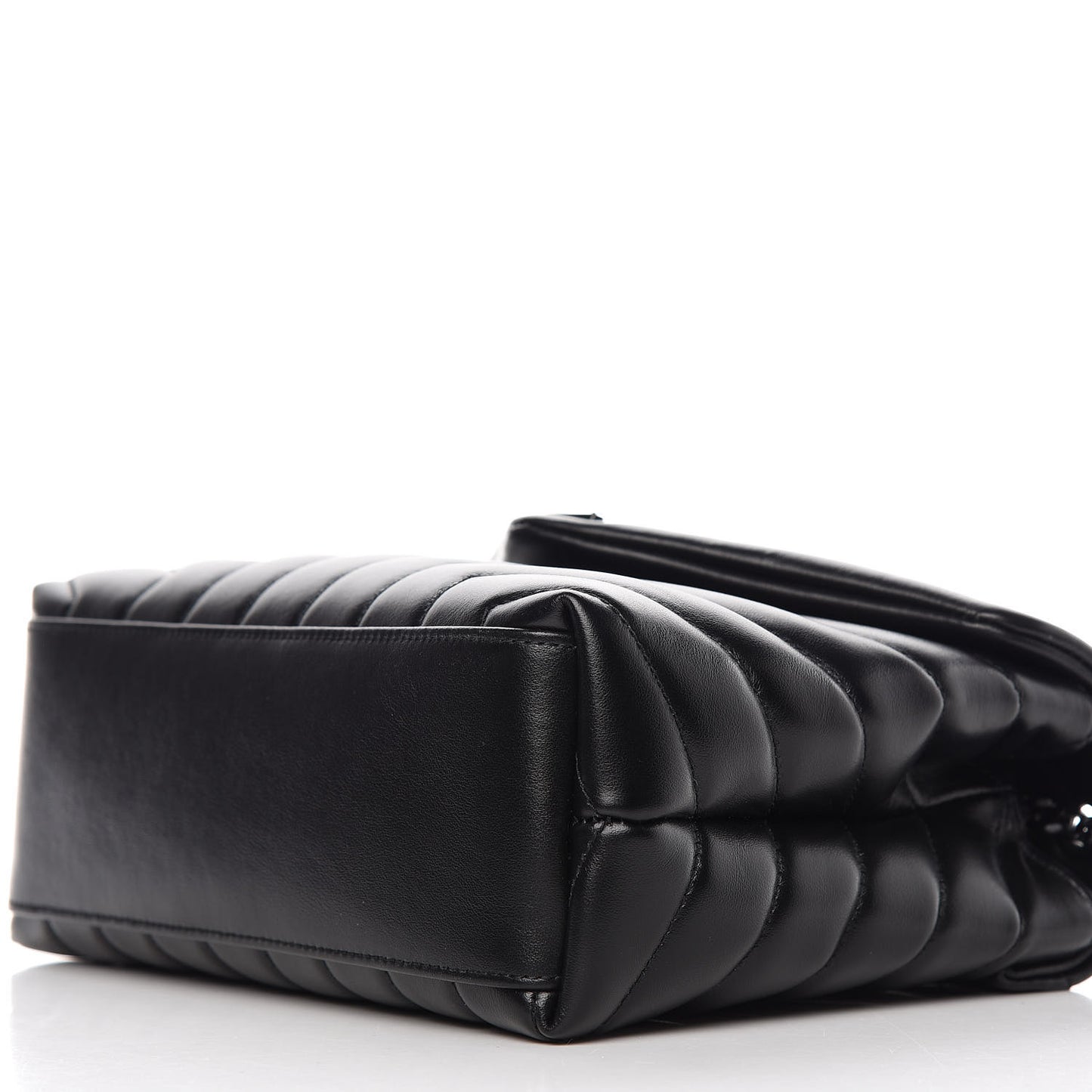 Calfskin Y Quilted Monogram Small Loulou Chain Satchel Black