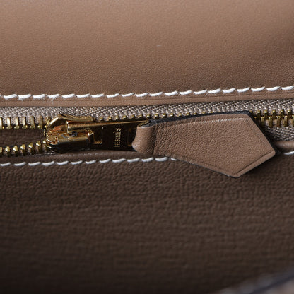 Hermes Tadelakt Kelly Retourne 28 Etoupe 14 of 36