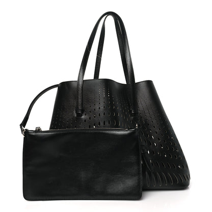 Alaia Calfskin Laser Cut Mina 32 Bag Black 3 of 9