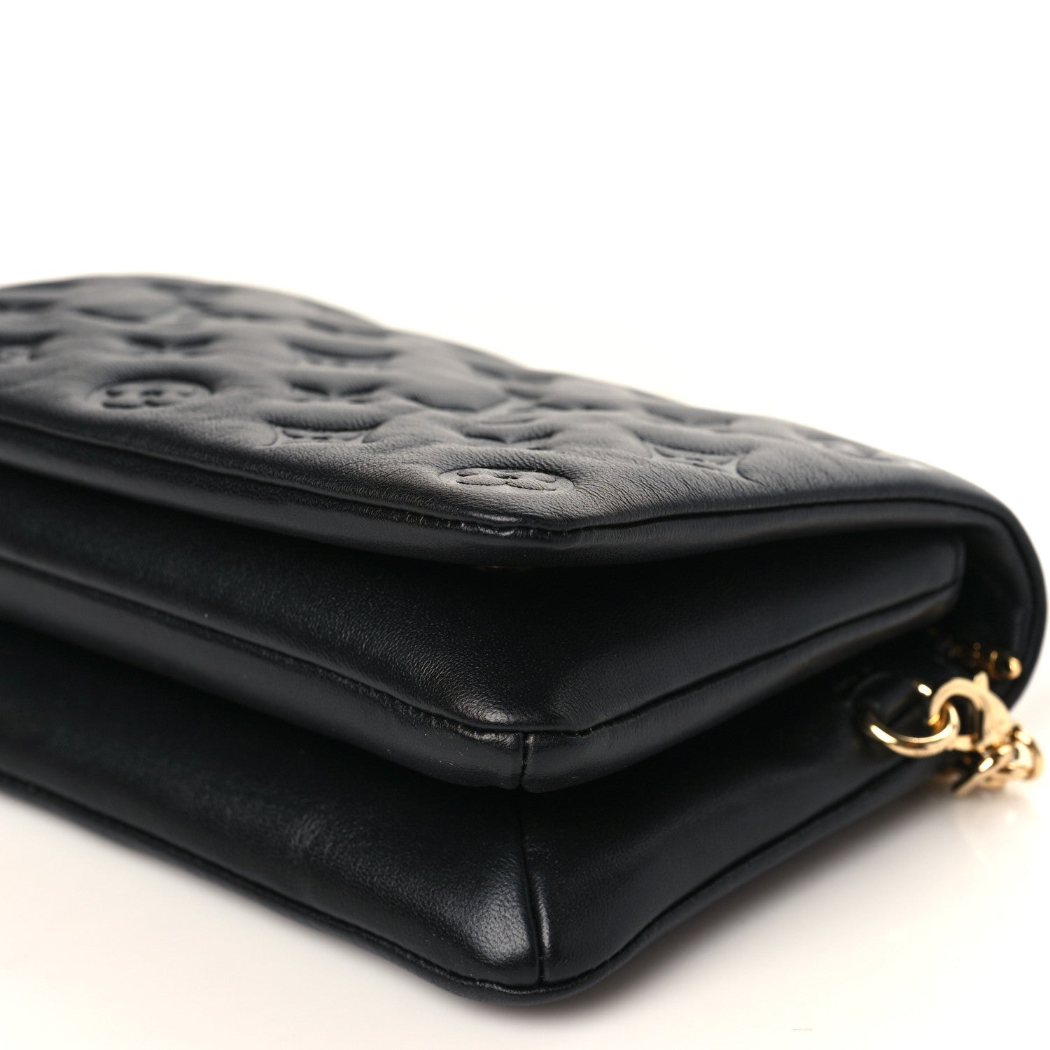 Louis Vuitton Lambskin Embossed Monogram Pochette Coussin Black 8 of 8