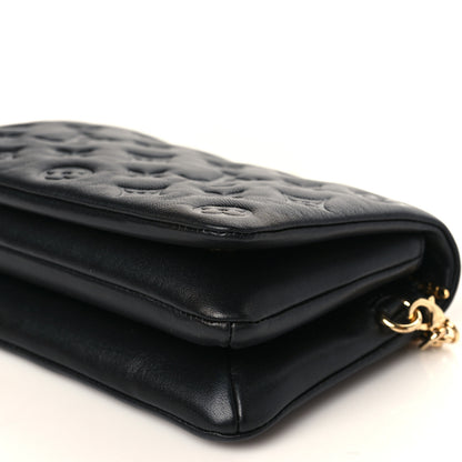 Louis Vuitton Lambskin Embossed Monogram Pochette Coussin Black 8 of 8