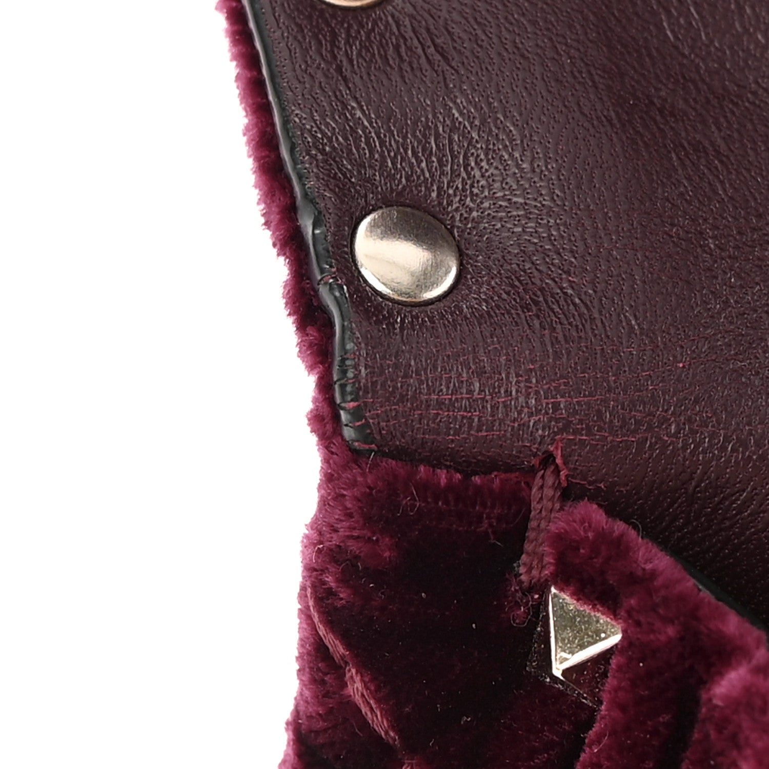 Valentino Garavani Velvet Medium Rockstud Spike Shoulder Bag Rubino 14 of 18