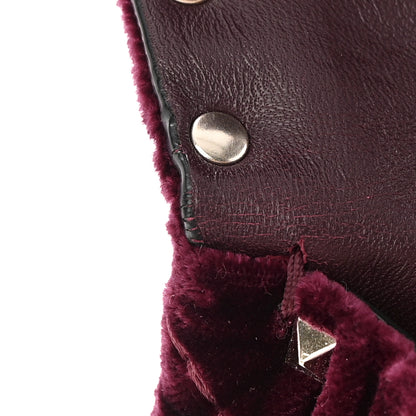 Valentino Garavani Velvet Medium Rockstud Spike Shoulder Bag Rubino 14 of 18