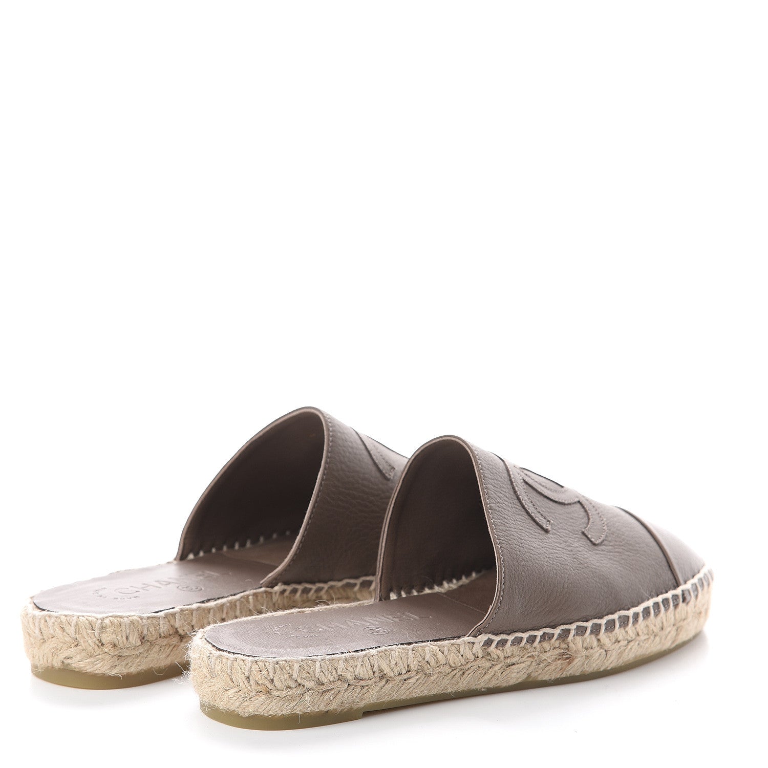 Chanel Calfskin CC Espadrille Mules 36 Beige 4 of 7