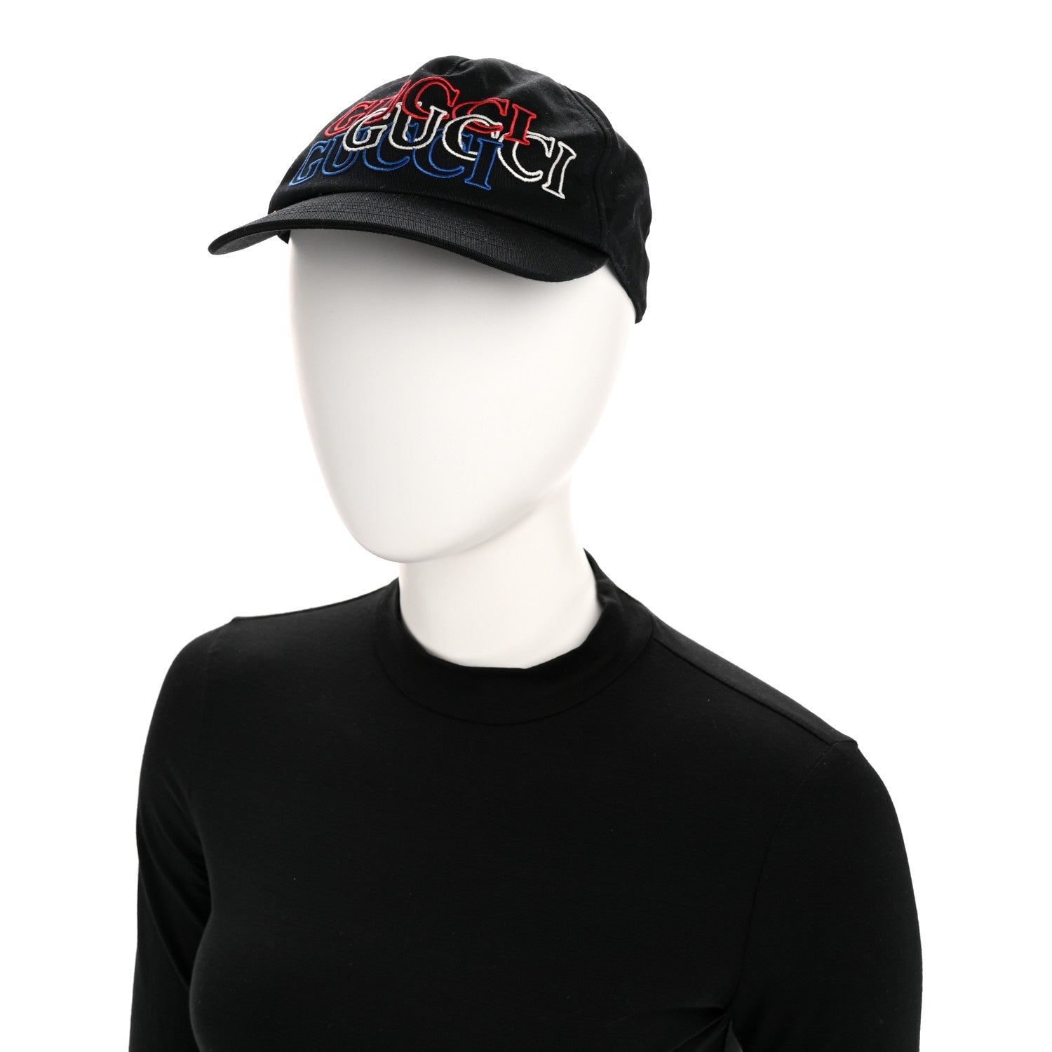 Gucci Cotton Embroidered Baseball Hat S Blue Red White 1790318