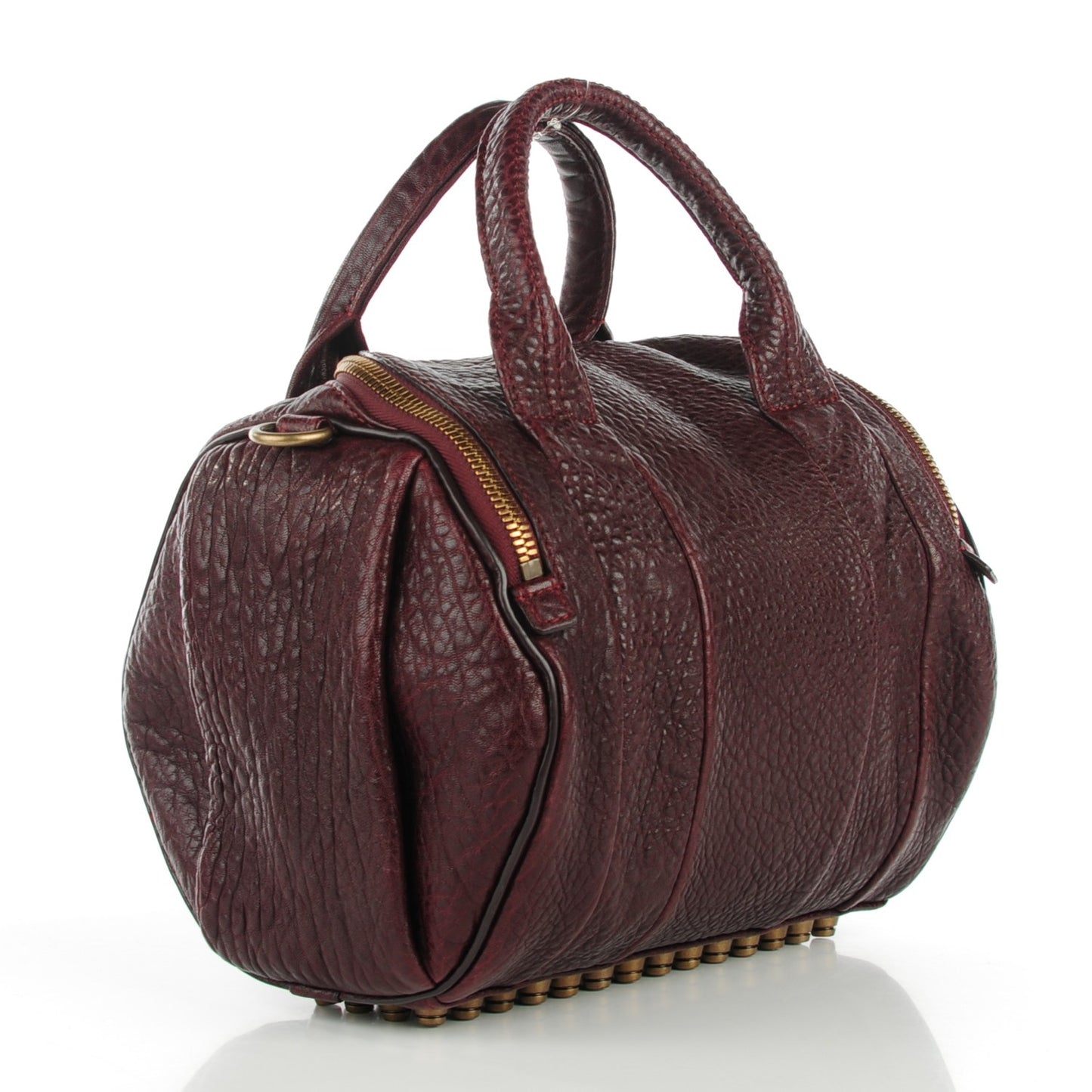 Pebbled Lambskin Rockie Beet Antique Brass Hardware