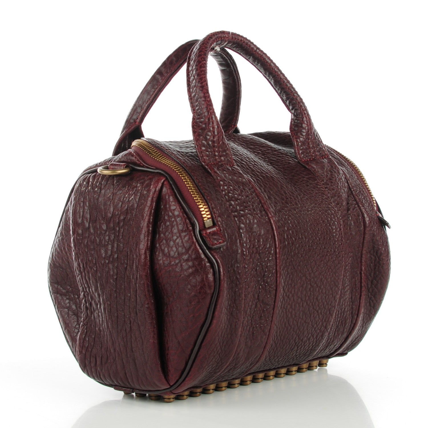 Alexander Wang Pebbled Lambskin Rockie Beet Antique Brass Hardware 3 of 8