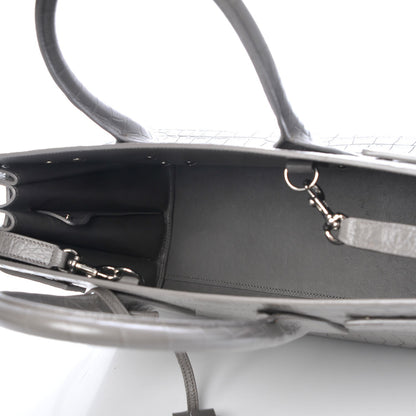 Saint Laurent Calfskin Crocodile Embossed Small Sac De Jour Fog 6 of 12