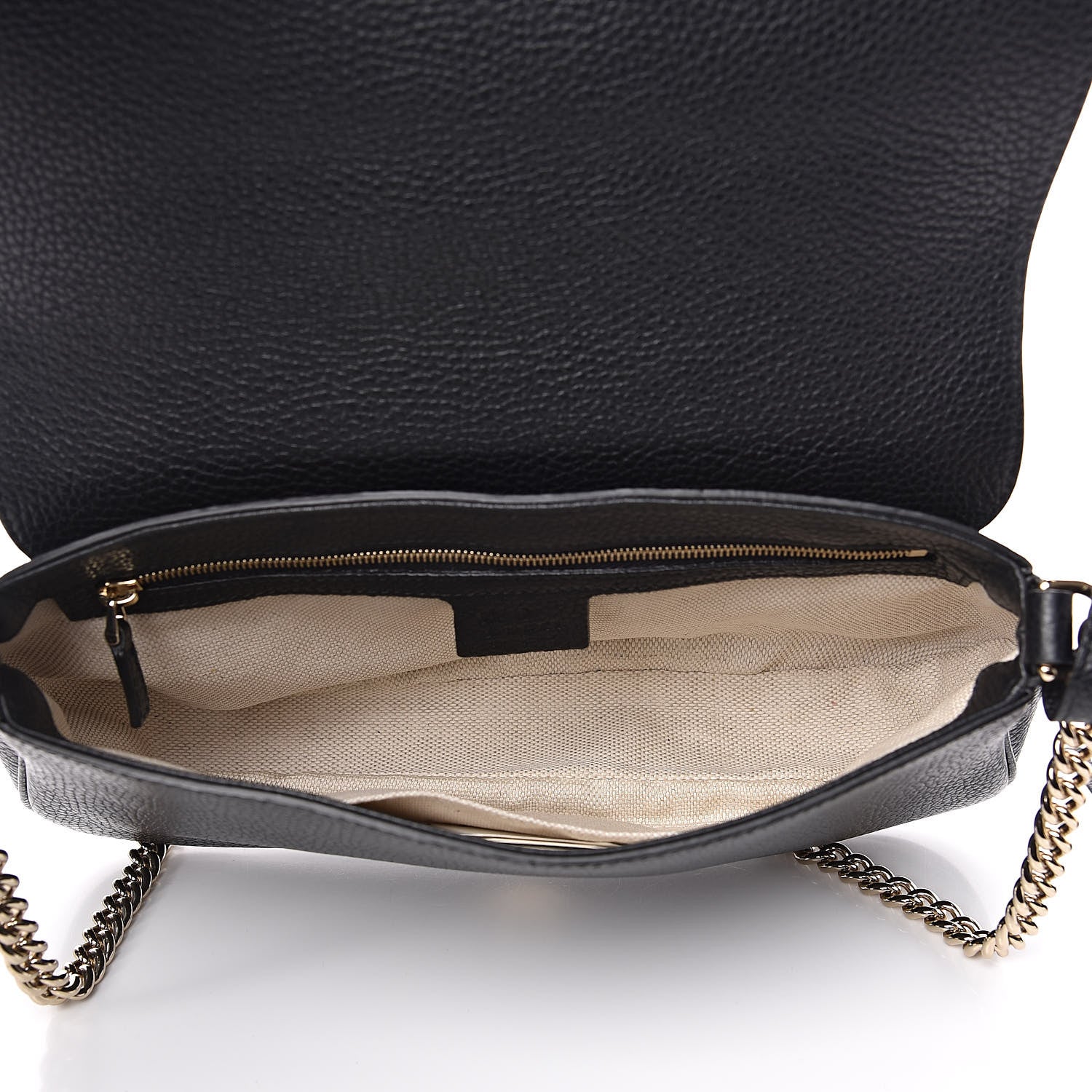 Gucci Pebbled Calfskin Medium Soho Flap Crossbody Black 5 of 10