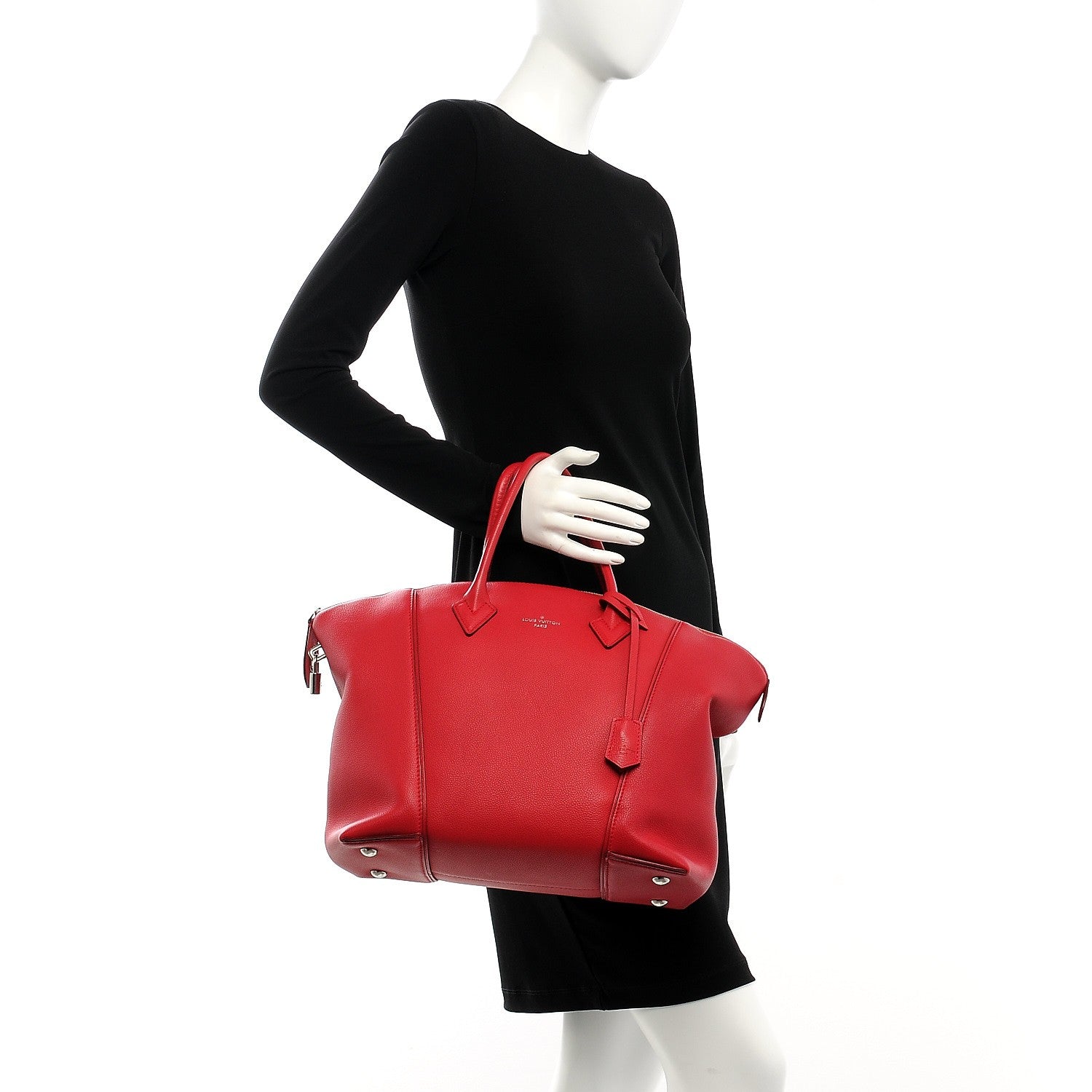 Louis Vuitton Veau Cachemire Soft Lockit MM Framboise 3 of 8