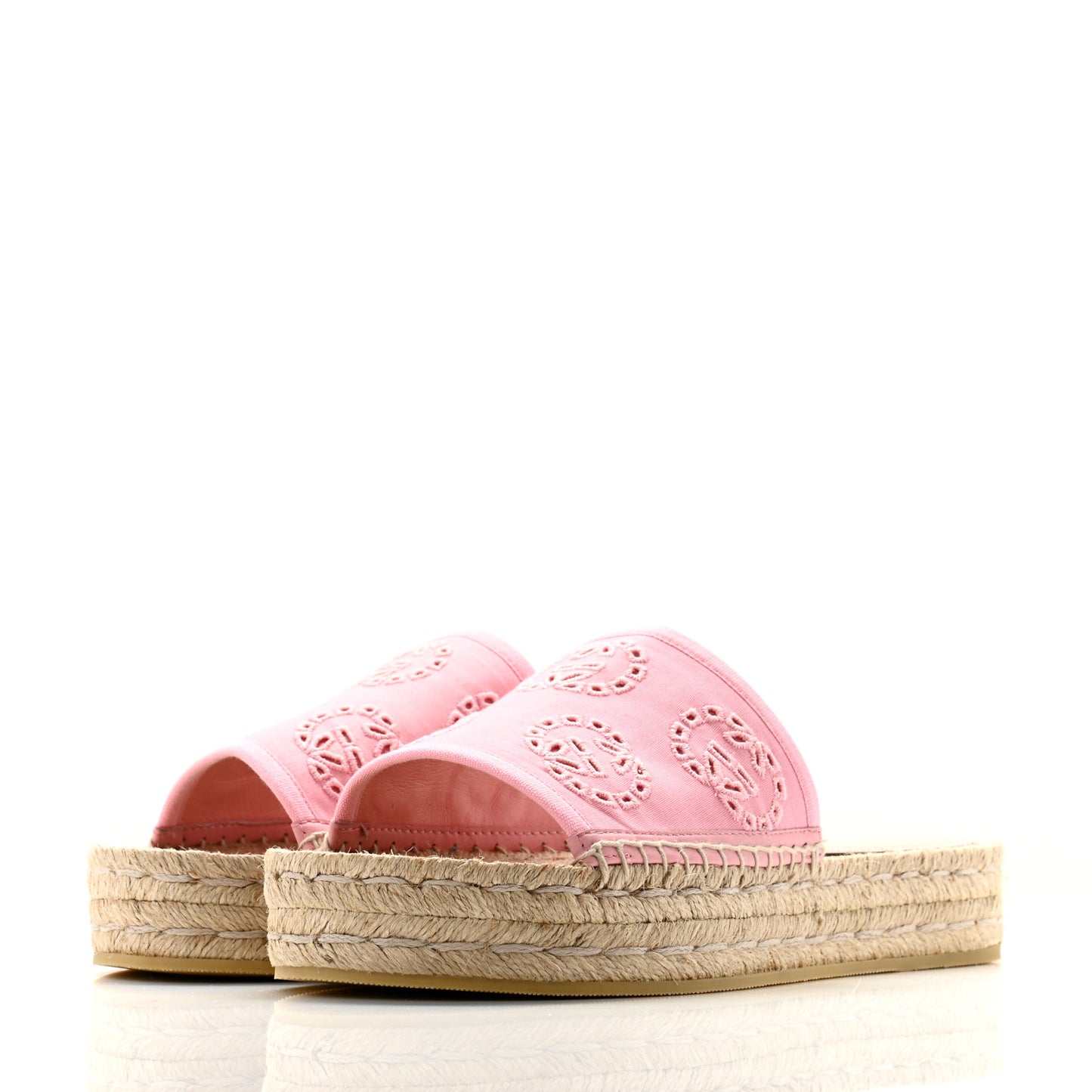 Canvas Interlocking G Damita Espadrille Sandals 39 Wild Rose