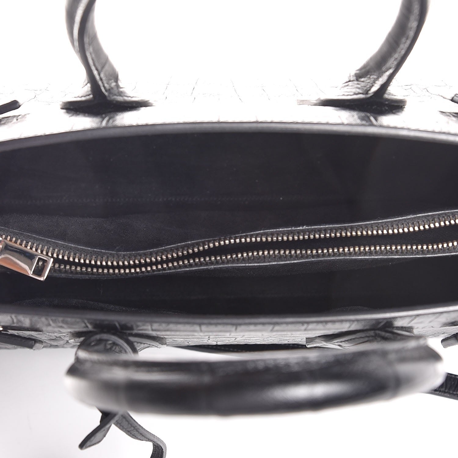 Saint Laurent Calfskin Crocodile Embossed Small Sac de Jour Black 5 of 8