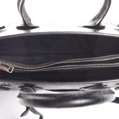 Saint Laurent Calfskin Crocodile Embossed Small Sac de Jour Black 5 of 8
