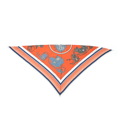 Hermes Cashmere Silk Ex-Libris Giant Triangle Scarf 1 of 5