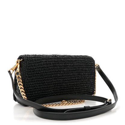 Celine Raffia Calfskin Multipochette Black 3 of 10