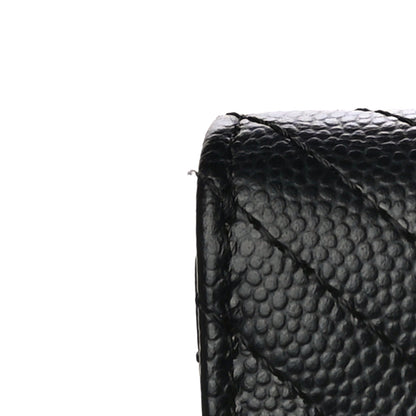 Chanel Caviar Chevron Quilted Compact Flap Wallet Black 12 of 12