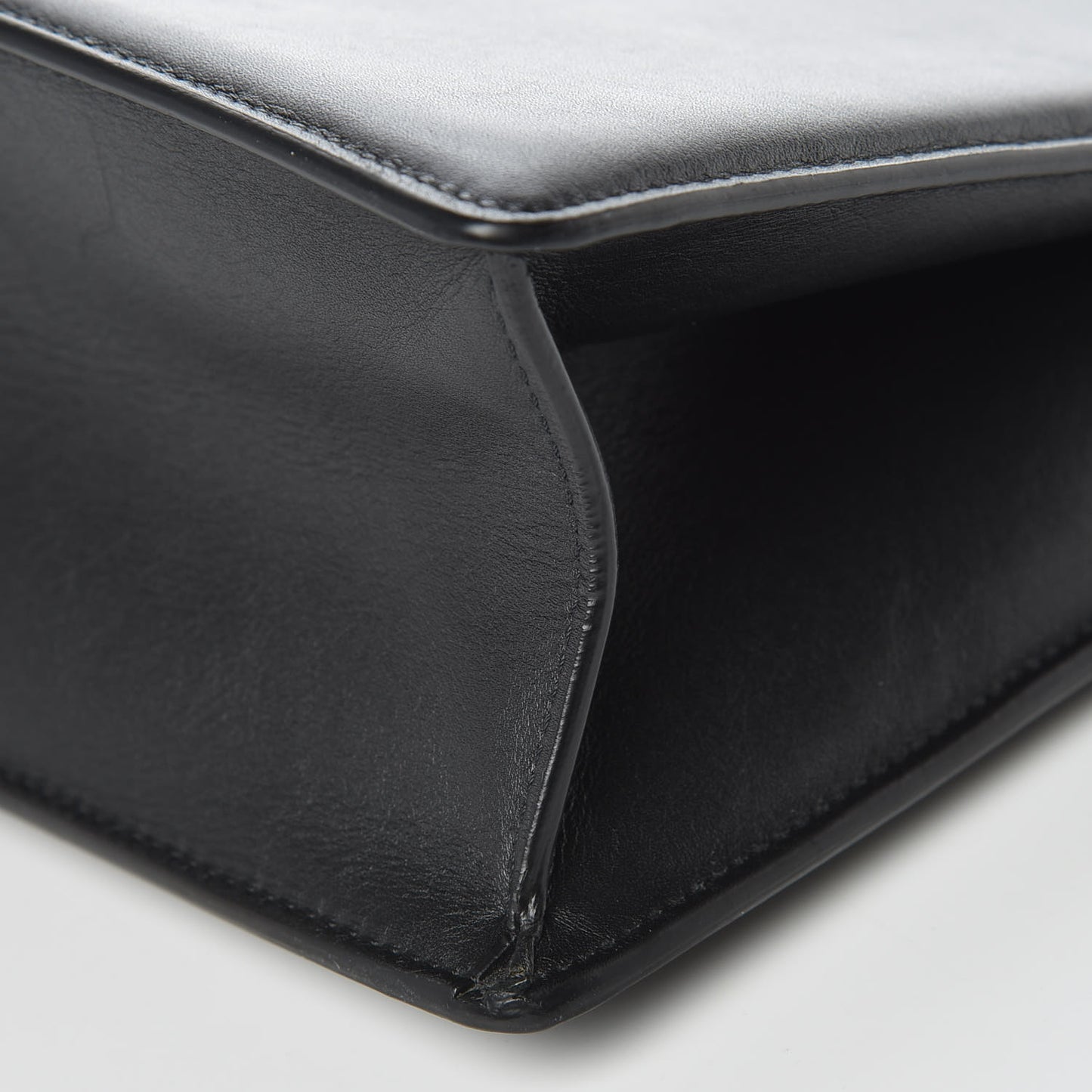 Smooth Calfskin Medium Clasp Shoulder Bag Black