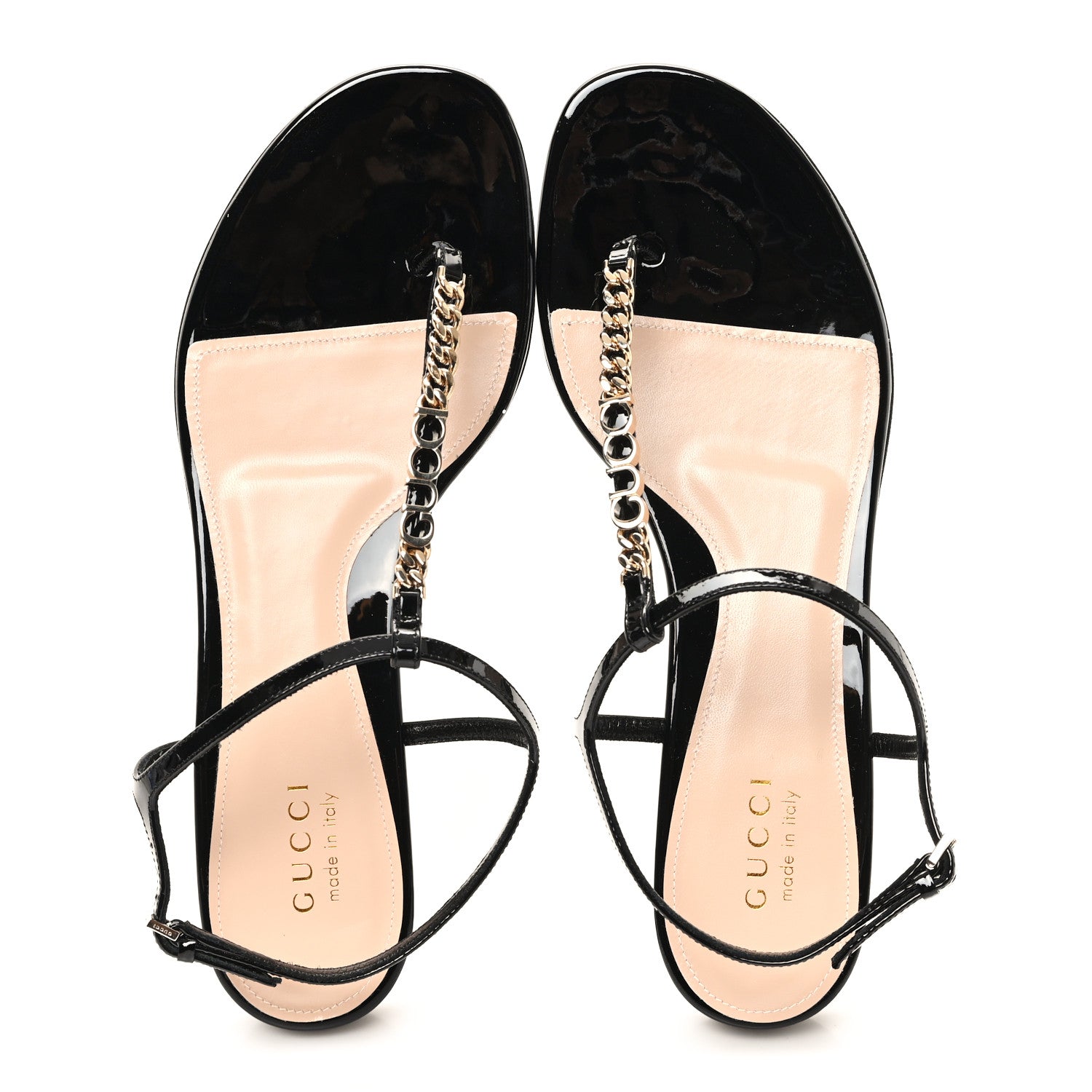 Gucci Patent Signoria Thong Sandals 40 Black 5 of 9