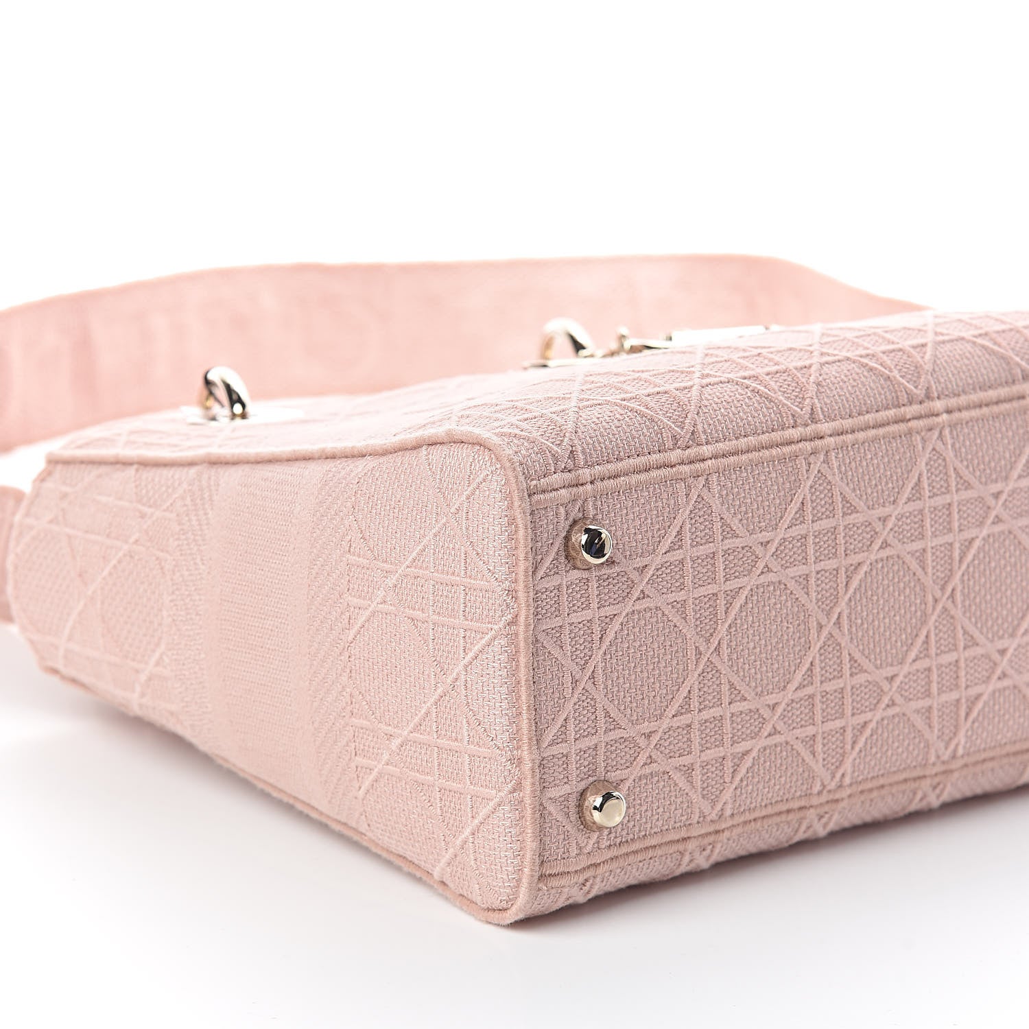Christian Dior Canvas Cannage Medium Lady Dior Pink 8 of 9