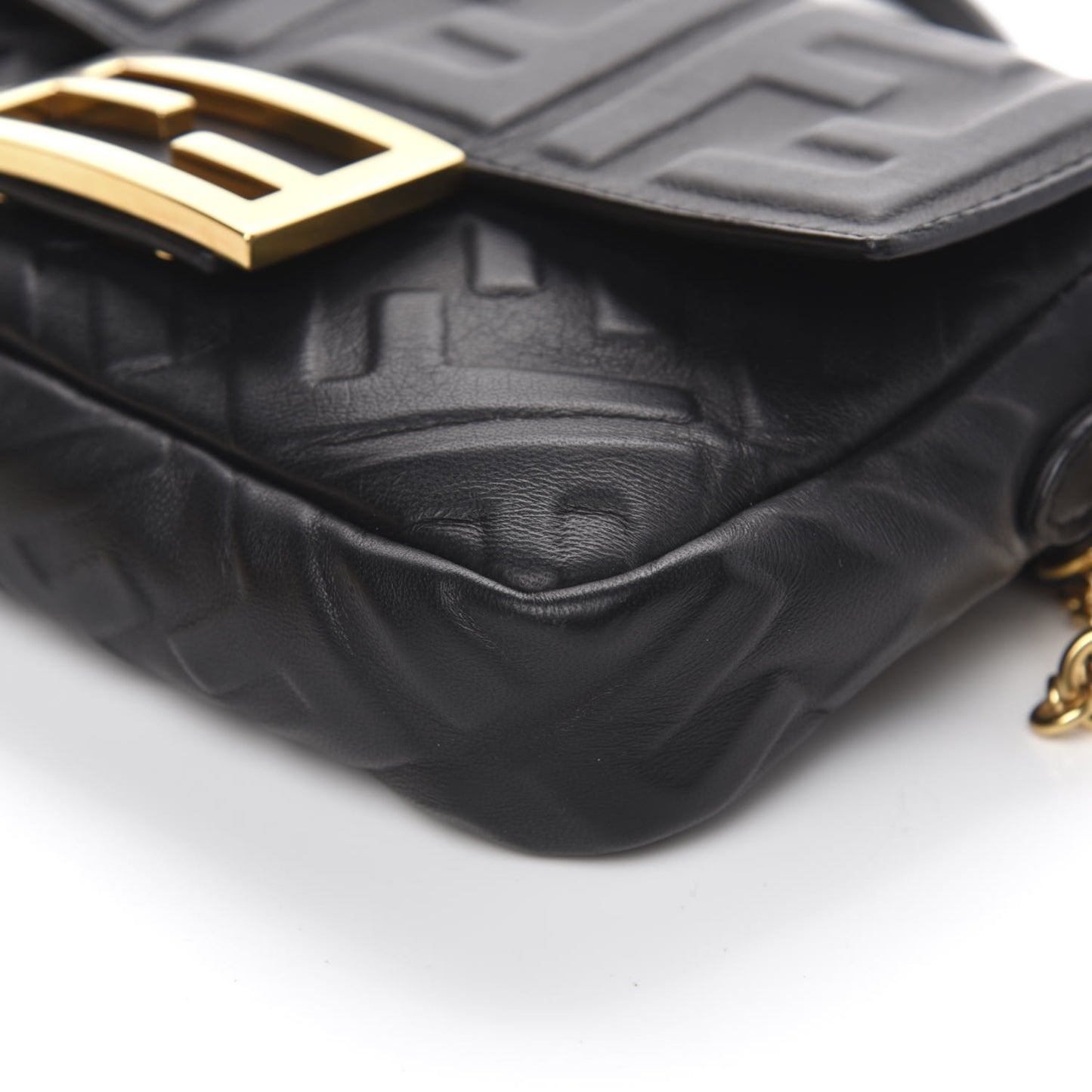 Nappa FF 1974 Embossed Mini Baguette Black