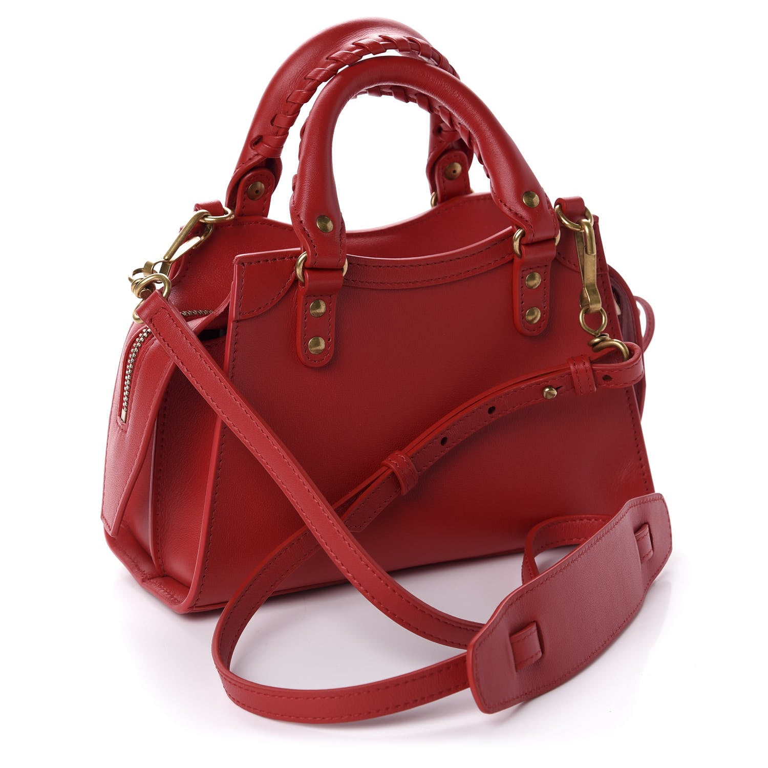 Balenciaga Smooth Calfskin Neo Classic Brass Hardware Mini City Red 4 of 11