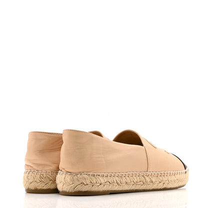 Chanel Lambskin CC Espadrilles 39 Beige Black 5 of 13