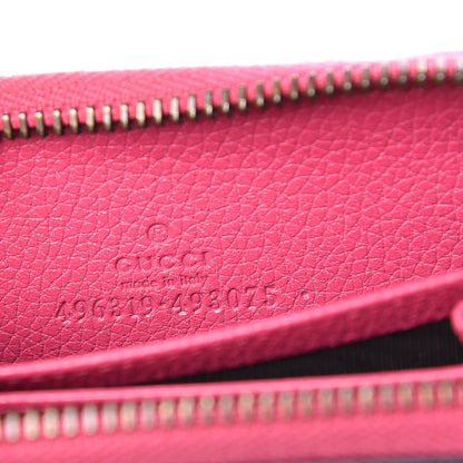Gucci Grained Calfskin Logo Zip Around Card Case Box Pink Green 6 of 7