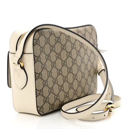 Gucci GG Supreme Monogram Small Horsebit 1955 Shoulder Bag Beige Mystic White 3 of 14