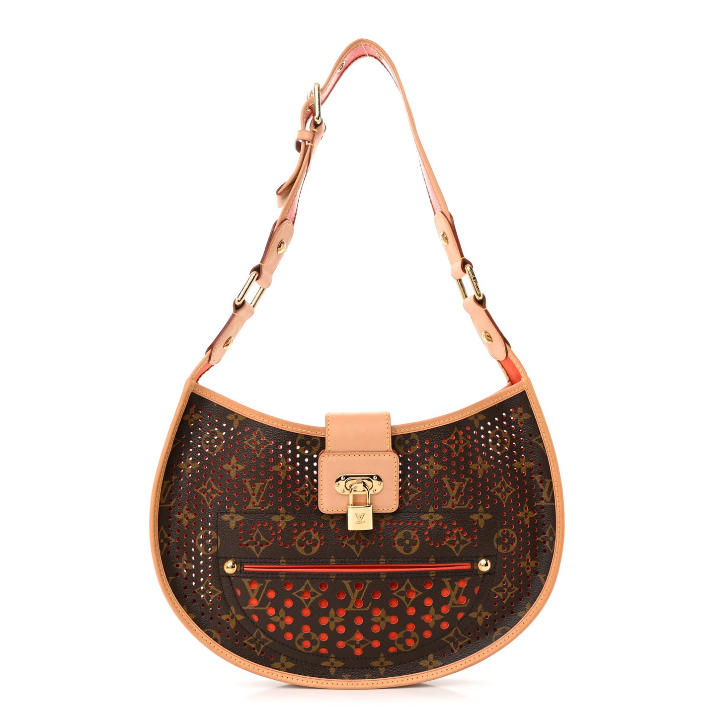 Monogram Perforated Demi Lune Orange