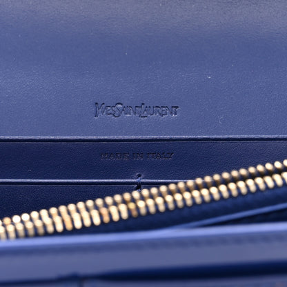 Saint Laurent Patent Calfskin Belle de Jour Chain Clutch Blue 6 of 9