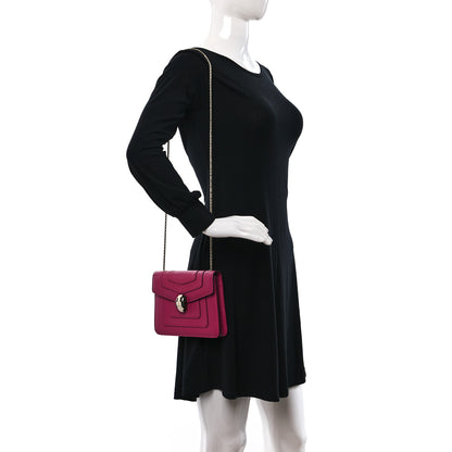 Bulgari Calfskin Small Serpenti Forever Snake Strap Crossbody Bag Pink 2 of 9