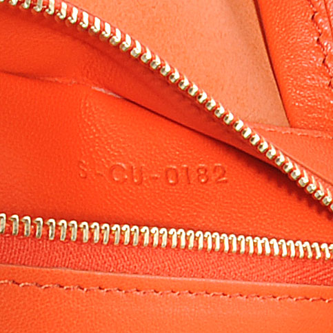Leather Horizontal Bi-Color Cabas Orange Red