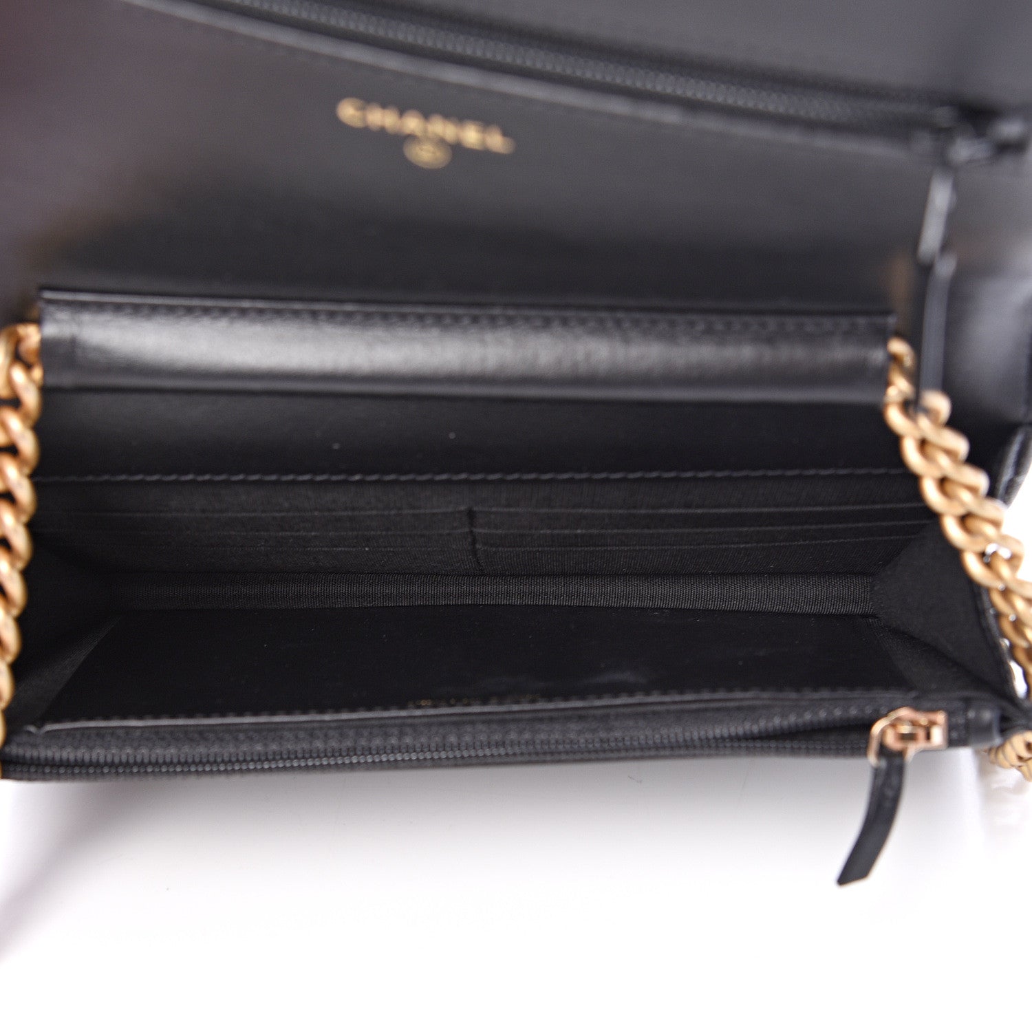 Chanel Caviar Quilted Boy Wallet On Chain WOC Black 4 of 12