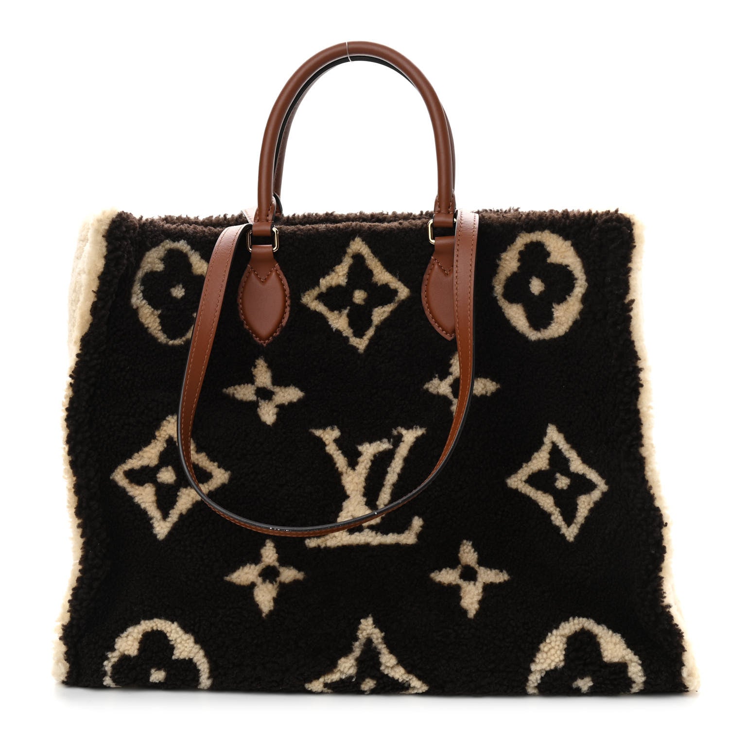 Louis Vuitton Shearling Monogram Giant Teddy Onthego GM Black White 1 of 11
