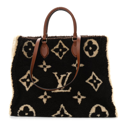 Louis Vuitton Shearling Monogram Giant Teddy Onthego GM Black White 1 of 11