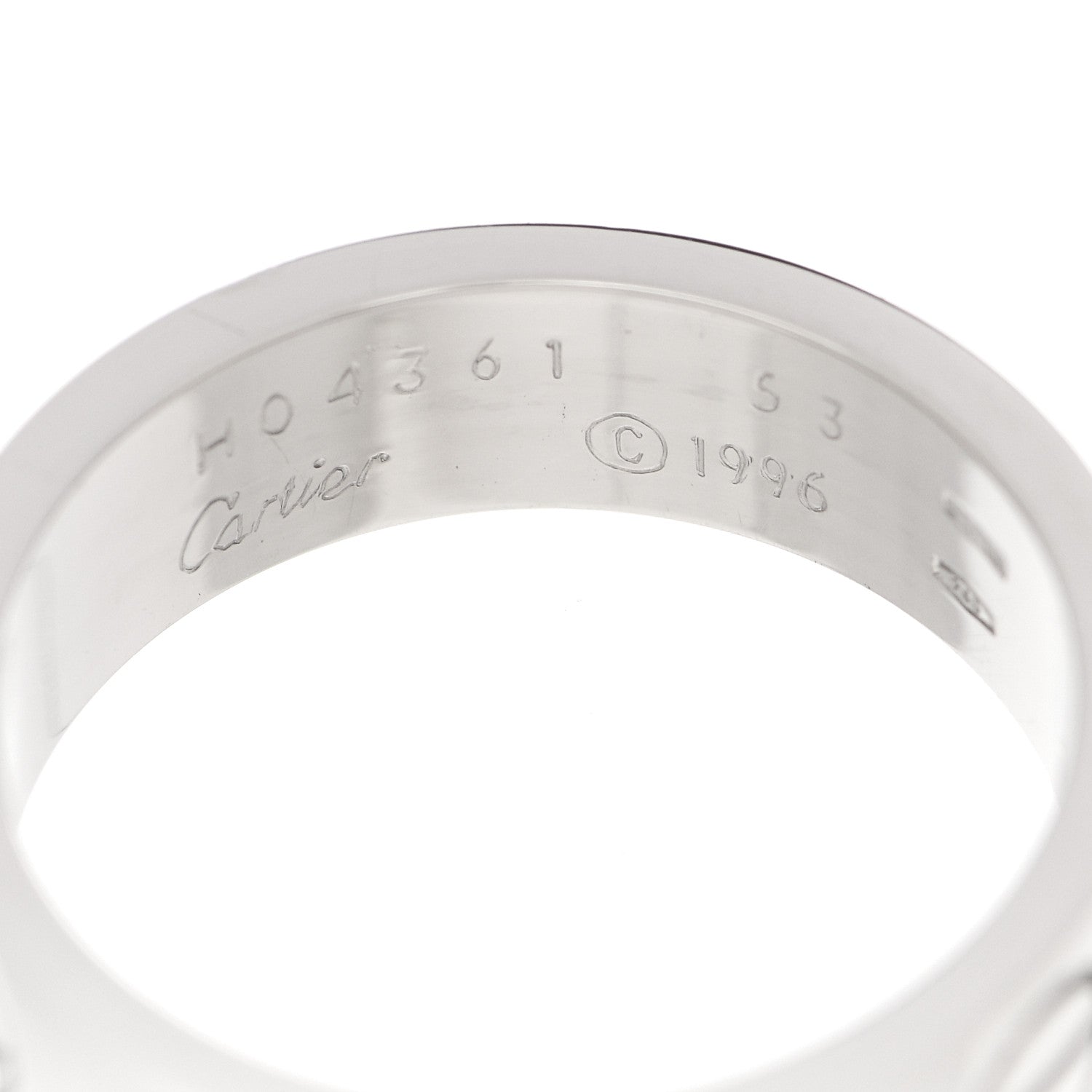 Cartier 18K White Gold 5.5mm LOVE Ring 53 6.25 4 of 4