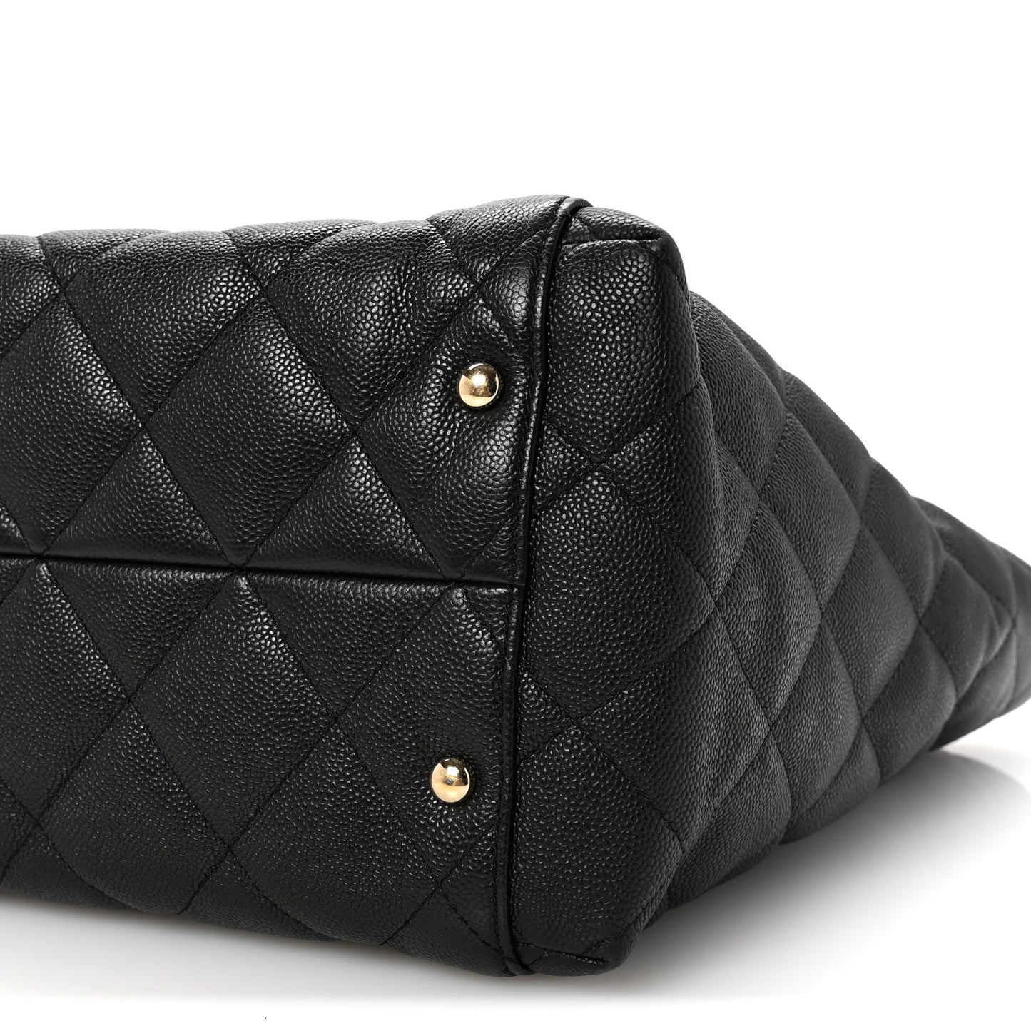 Caviar Quilted Large CC Shopping Tote Black